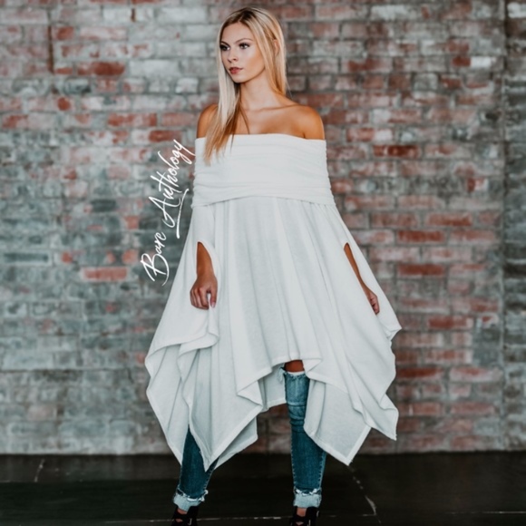 off the shoulder tunic tops